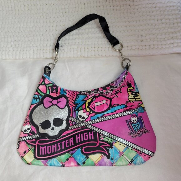 Monster High Purse Bag Handbag goth punk dollcore bold eclectic colorful EUC - Picture 1 of 9